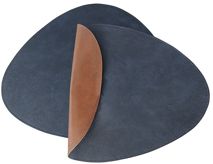 Набор из 4-х двухсторонних сервировочных салфеток drop, 33х41 см, синий/коричневый (77841)