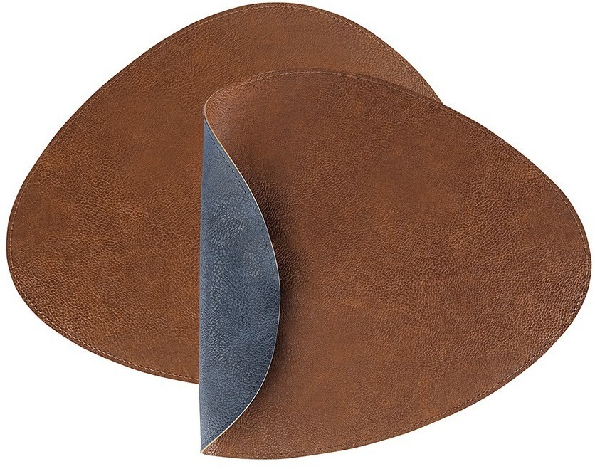 Набор из 4-х двухсторонних сервировочных салфеток drop, 33х41 см, синий/коричневый (77841)