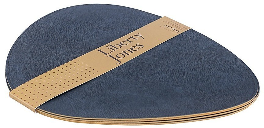 Набор из 4-х двухсторонних сервировочных салфеток drop, 33х41 см, синий/коричневый (77841)