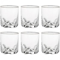 Набор бокалов для виски/воды 280 мл из 6 штук &quot;трио&quot; платина высота 9 см Crystalex (674-778)