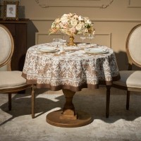 Скатерть круглая &quot; royal garden&quot; 150 см,белый ,100% хлопок ,твил с пропиткой Lefard (850-754-24)