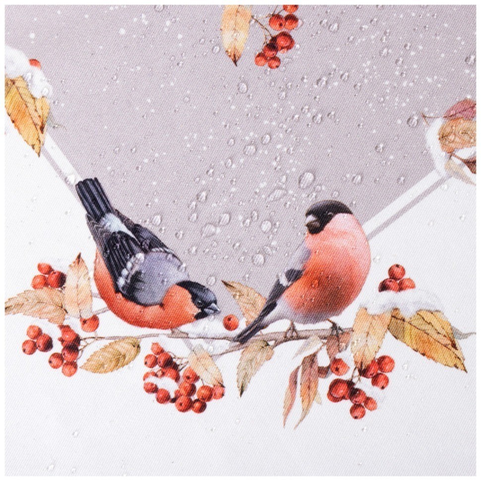 Скатерть"лесная сказка .снегири" 160х220см серый,100%хлопок, твил с пропиткой Lefard (850-744-21)