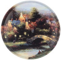 Поднос сервировочный agness &quot;загородный пейзаж&quot; 33*2,1 см (898-221)