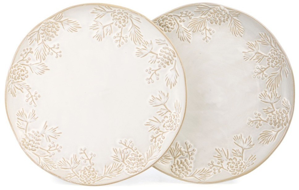 Набор тарелок обеденных коллекция "pine cones", 2 шт. /  25*25*2,3  см Bronco (230-516)