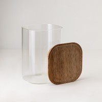 Банка для хранения квадратная glass acacia, 1,1 л (79979)
