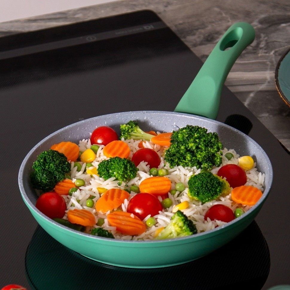 Сковорода agness с антипригарным покрытием "smoky", 20х4,3см (932-506)