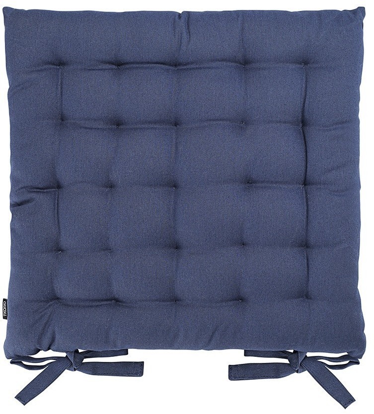 Подушка на стул из хлопка темно-синего цвета из коллекции essential, 35х35 см (77450)