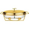 Мармит agness  овальный 2 отсека gold 2,6l (781-513)