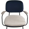 Стул с подлокотниками и контрастным кантом pea, велюр, темно-синий/бежевый (77106)