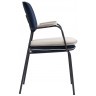 Стул с подлокотниками и контрастным кантом pea, велюр, темно-синий/бежевый (77106)