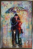 Картина Под зонтом с кристаллами Swarovski (1243)