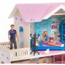 Деревянный кукольный домик "Розали Гранд", с мебелью 11 предметов в наборе и с гаражом, для кукол 30 см (PD318-11)