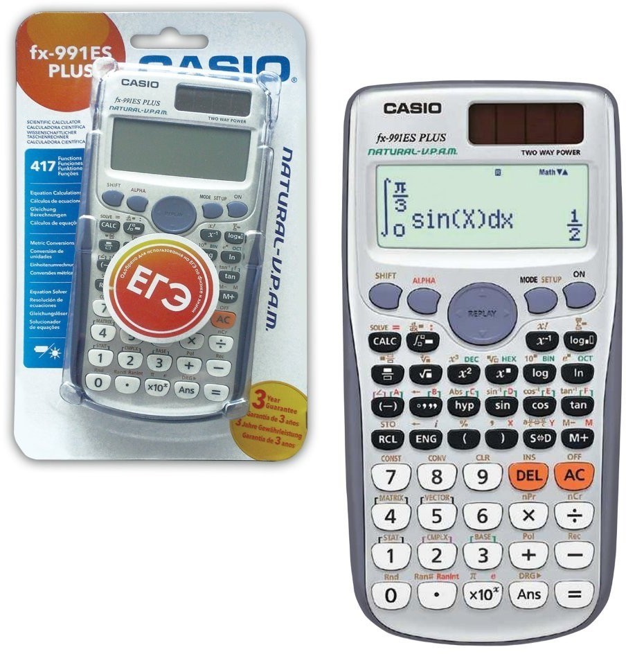 Калькулятор инженерный Casio FX-991ESPLUS-SBEHD 417 функций сертифицирован для ЕГЭ 250395 (64932)