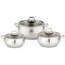 Набор кастрюль 6 пред. agness гармония 18x10/20x10/24x14 cm 2,5/3,1/6,3 л. нерж сталь 18/10 инд дно Agness (936-319)