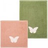 Набор полотенец из 2х шт "бархатница",50х30см,35х35см, махра,зелёный+беж,100% х\б SANTALINO (850-331-69)