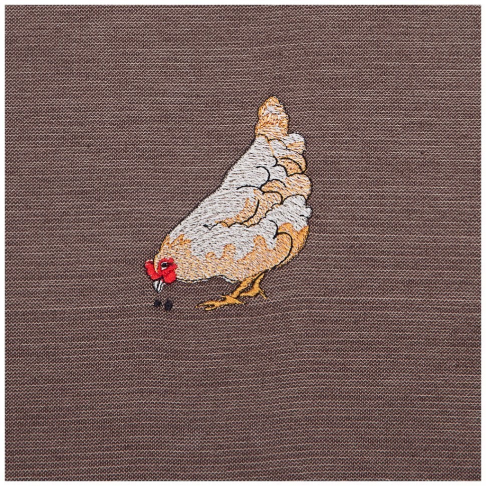 Комплект салфеток 40х40см из 3-шт"куриная семейка" 100% х/б, вышивка, коричневый SANTALINO (850-533-44)