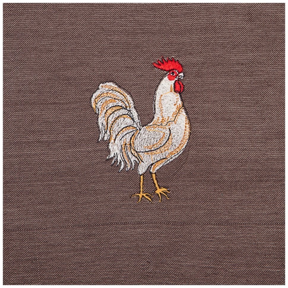 Комплект салфеток 40х40см из 3-шт"куриная семейка" 100% х/б, вышивка, коричневый SANTALINO (850-533-44)