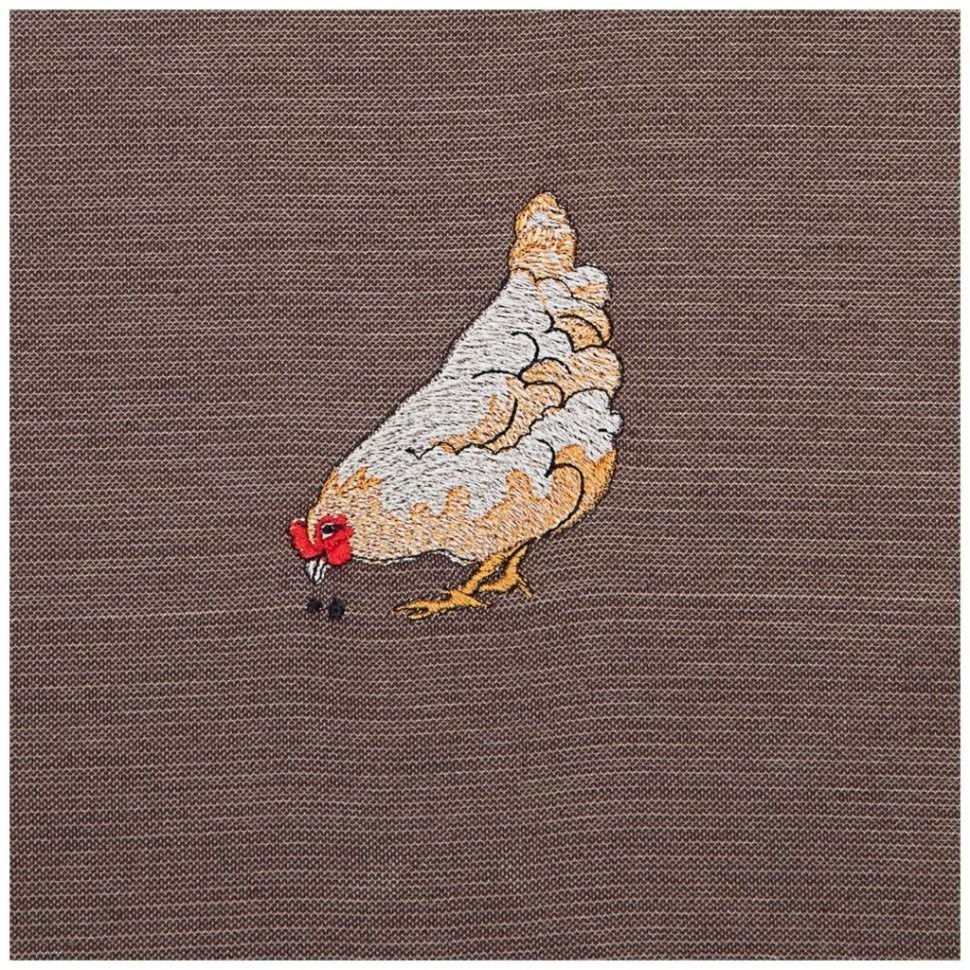 Комплект салфеток 40х40см из 3-шт"куриная семейка" 100% х/б, вышивка, коричневый SANTALINO (850-533-44)