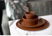 Тарелка connect, organic, D25,5 см, коричневая (68393)