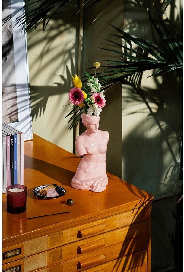 Ваза для цветов venus, 31 см, розовая (75727)