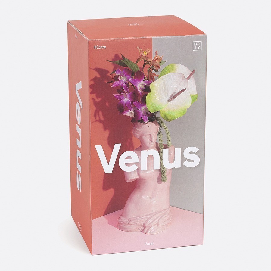 Ваза для цветов venus, 31 см, розовая (75727)