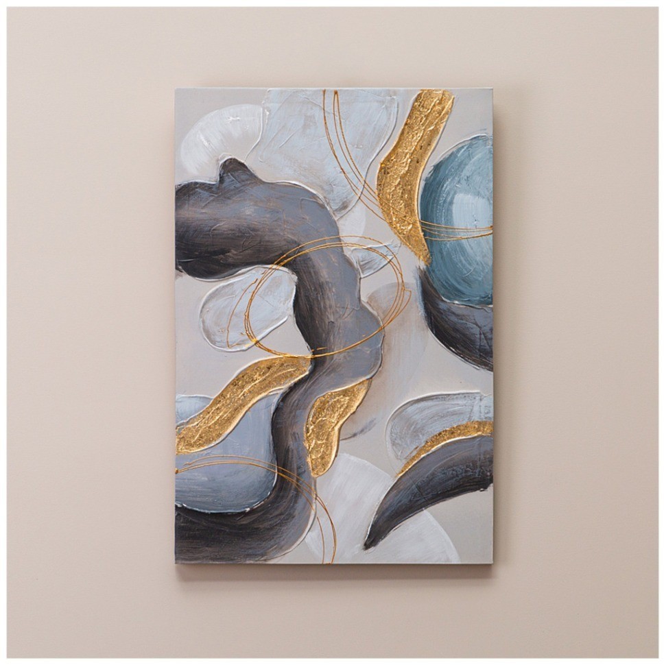 Картина "абстракция черное золото" 40х60х2,5 см Bronco (534-210)