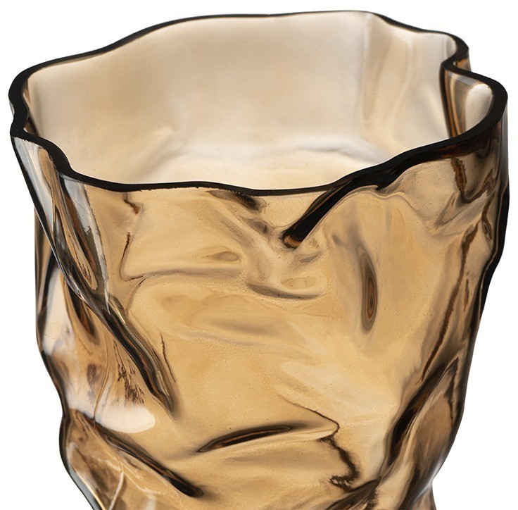 Ваза crumpl, 32 см, коричневая (76186)