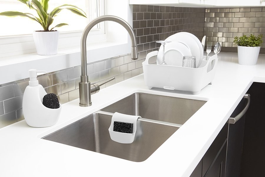 Диспенсер для мыла с подставкой для губки joey, 590 мл, белый (41761)