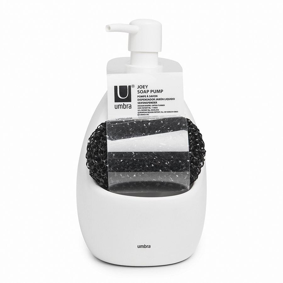 Диспенсер для мыла с подставкой для губки joey, 590 мл, белый (41761)