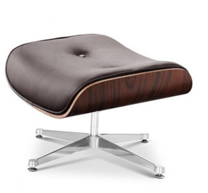 Пуф Eames Lounge EC-015/A5351walnut, металл, натуральная кожа, дерево, walnut/brown, ROOMERS FURNITURE