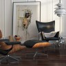 Пуф Eames Lounge EC-015/A5351walnut, металл, натуральная кожа, дерево, walnut/brown, ROOMERS FURNITURE