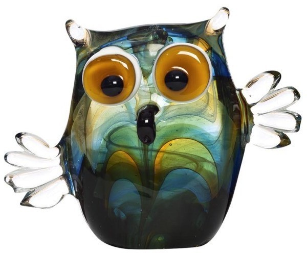 Статуэтка"Сова"(сине-зеленая) 12,5*6*10,5 (00002875)