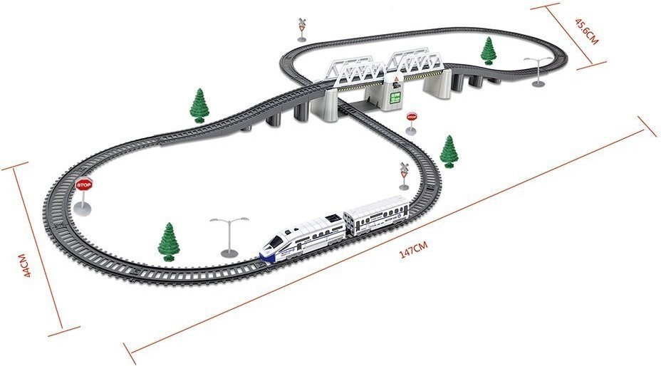 Железная дорога с раздвижным мостом, скоростной поезд, длина полотна 914 см (BSQ-2184)