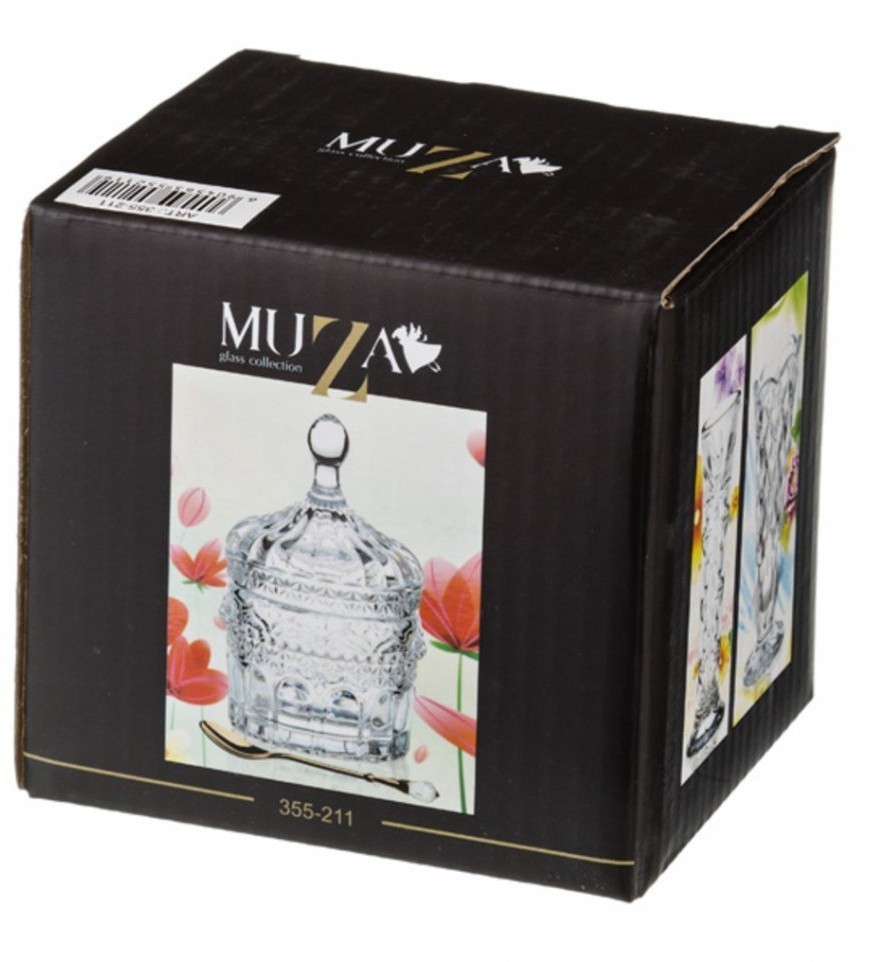 Икорница с ложкой 155 мл 8,5*8,5 см. высота=13 см. коллекция "muza" Lefard (355-211)