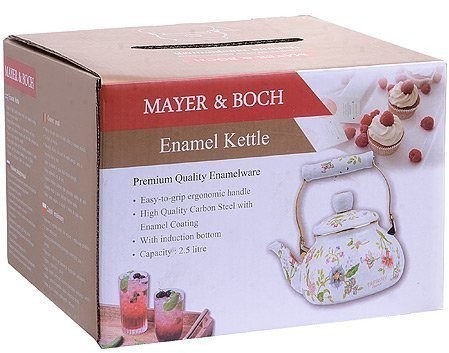Чайник Эмаль 2,5л с/кр Цветы Mayer&Boch (30655)
