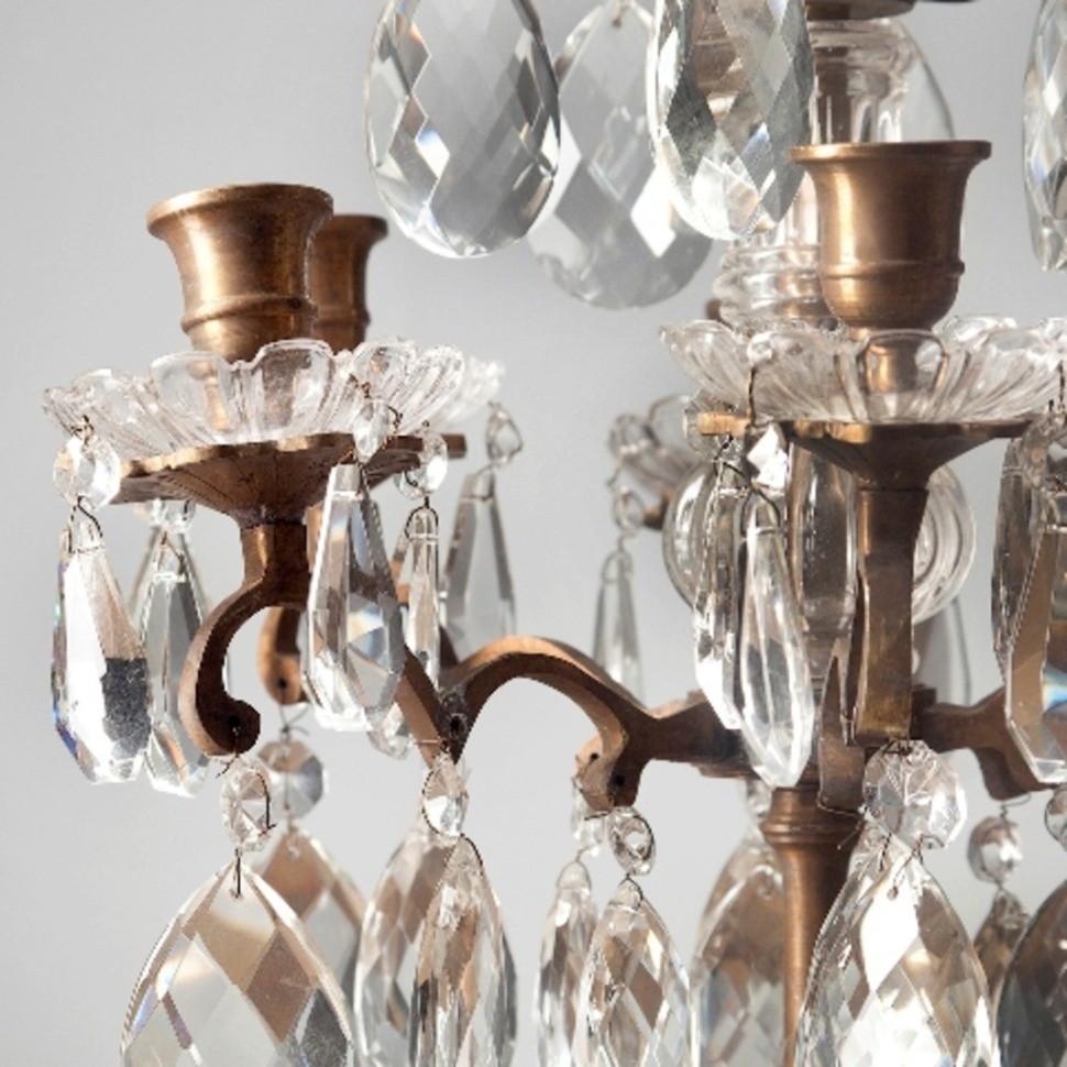 Подсвечник 420/CH06, бронза, стекло, mixed, ROOMERS FURNITURE