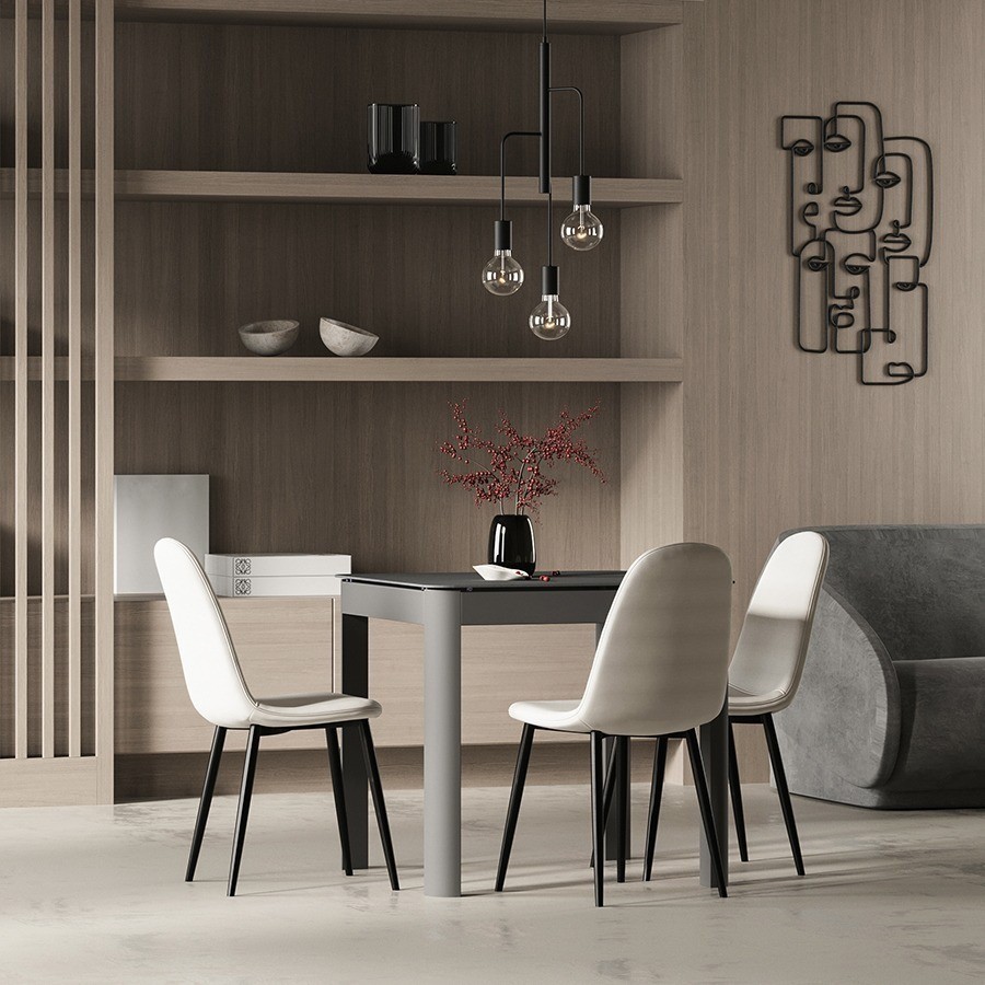 Стол обеденный leif, 80х80 см, серо-бежевый (75807)