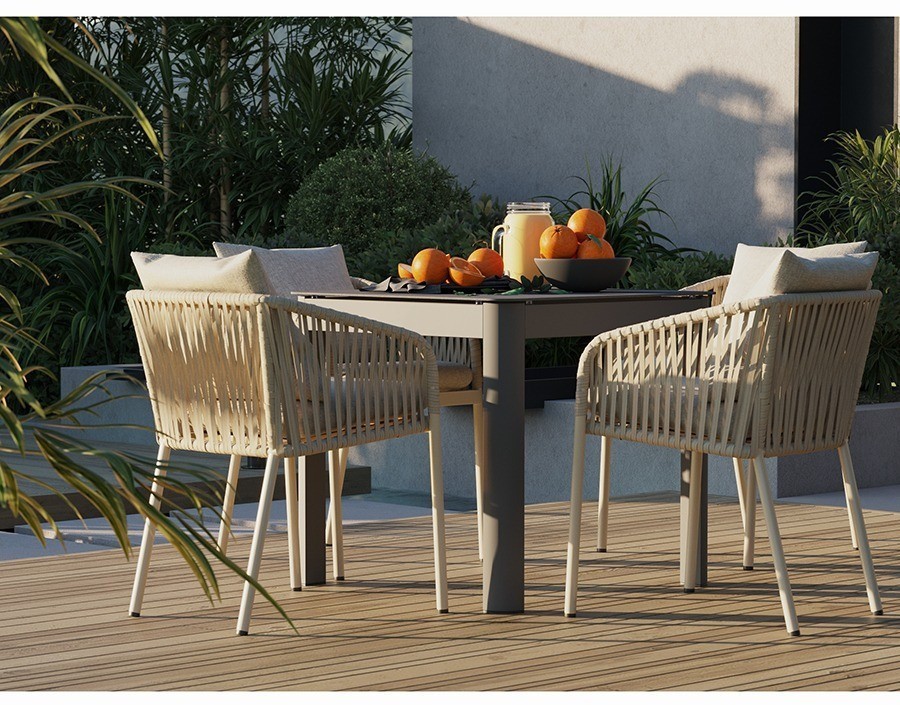 Стол обеденный leif, 80х80 см, серо-бежевый (75807)