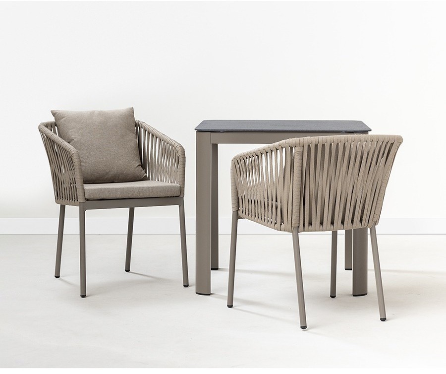 Стол обеденный leif, 80х80 см, серо-бежевый (75807)