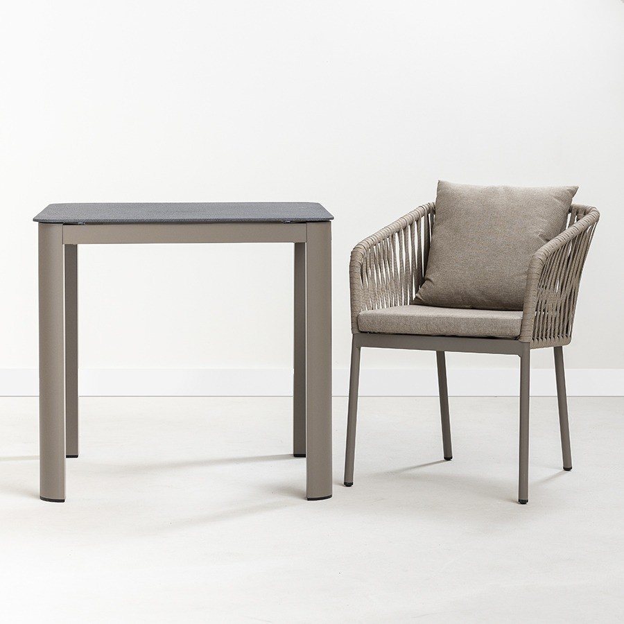 Стол обеденный leif, 80х80 см, серо-бежевый (75807)