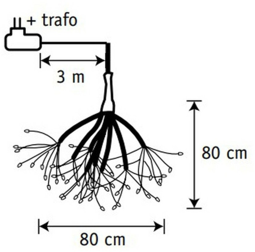 Подвеска одуванчик теплый белый свет с режимом мигания ø 40 см ( 160 ламп) серебро (84894)