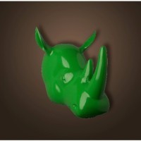 Голова носорога 4004-G, металл, green, ROOMERS FURNITURE