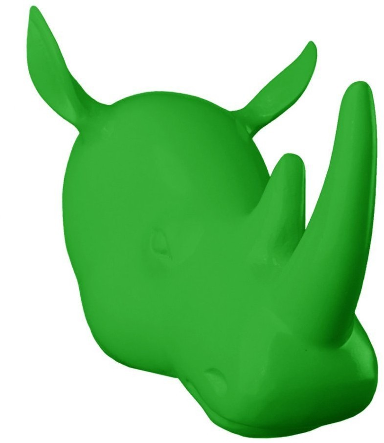 Голова носорога 4004-G, металл, green, ROOMERS FURNITURE
