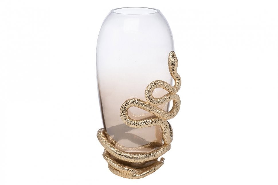Ваза декорат. "Serpente" стекл. дымчато-молочного цвета 18*16*32,5 см (TT-00007311)