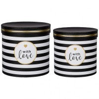 Набор подарочных коробок из 2-х шт. &quot;лайн&quot;, диаметр=19,5/17,5 см Lefard (37-505)