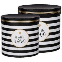 Набор подарочных коробок из 2-х шт. &quot;лайн&quot;, диаметр=19,5/17,5 см Lefard (37-505)