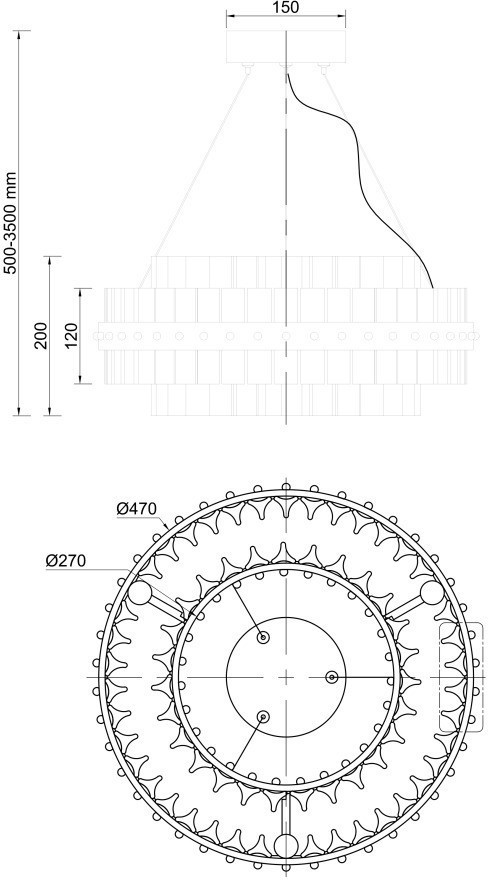 Люстра подвесная "Galaxy" стекло прозрач. d47*h20см (TT-00013036)