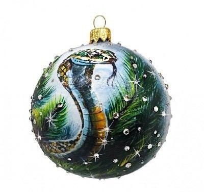 Новогодний шар Снежная пора с кристаллами Swarovski (3138)