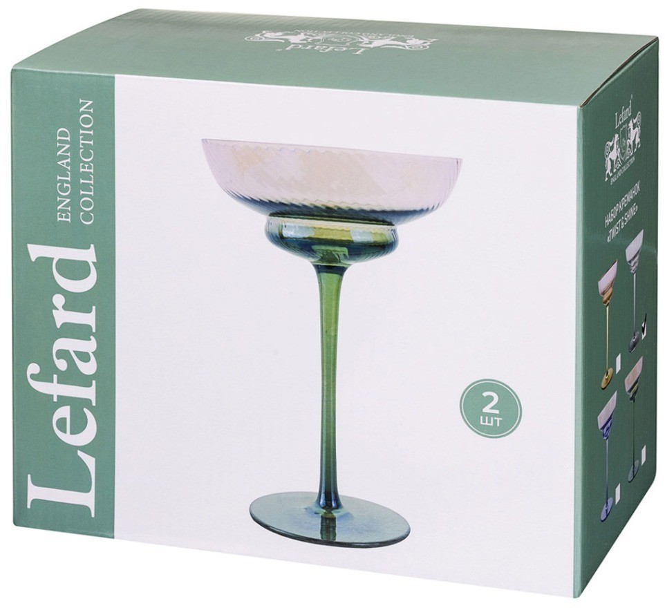 Набор креманок "twist & shine" green, 2 шт/220 мл Lefard (687-025)