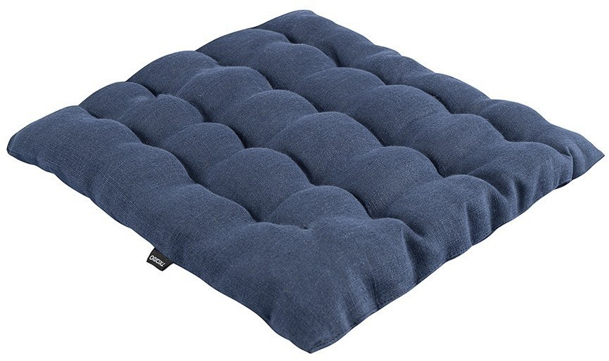 Подушка на стул из стираного льна синего цвета из коллекции essential, 40х40x4 см (76799)